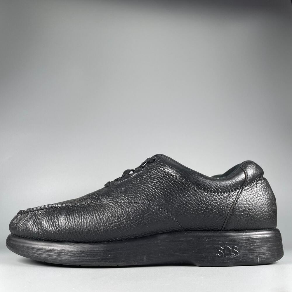 SAS Bout Time Men's Size 14 W Black Leather Lace Up Loafers Casual Shoes Comfort